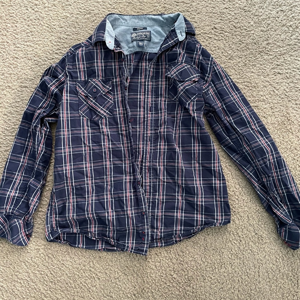 American Rag Plaid button down shirt